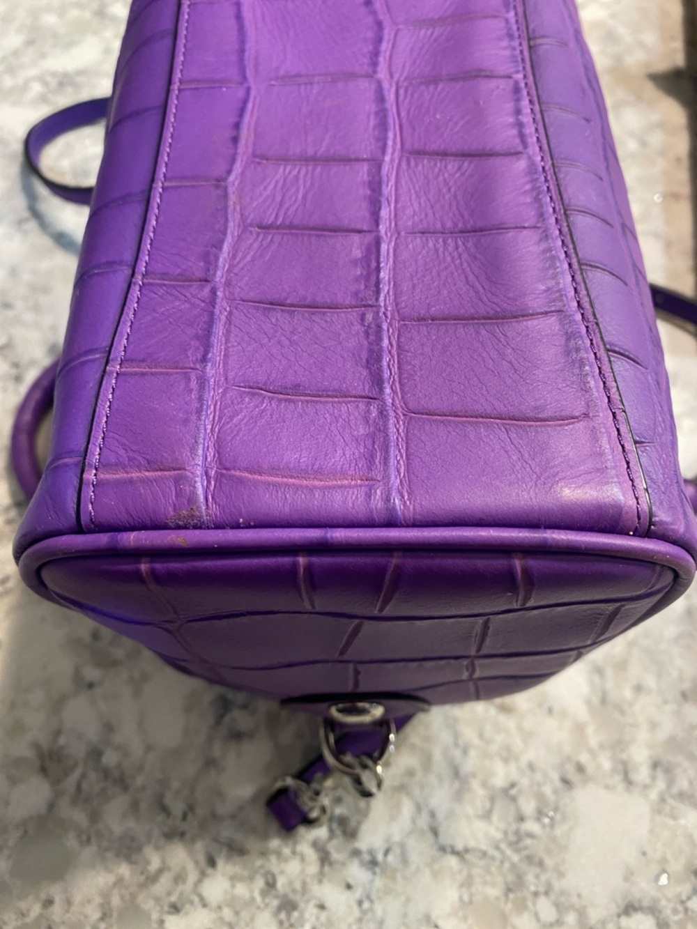 Coach Mini Bennet Croc Embossed Satchel And Dust Bag - Picture 8 of 11